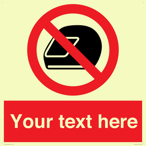 Custom No Motorcycle Helmets Sign